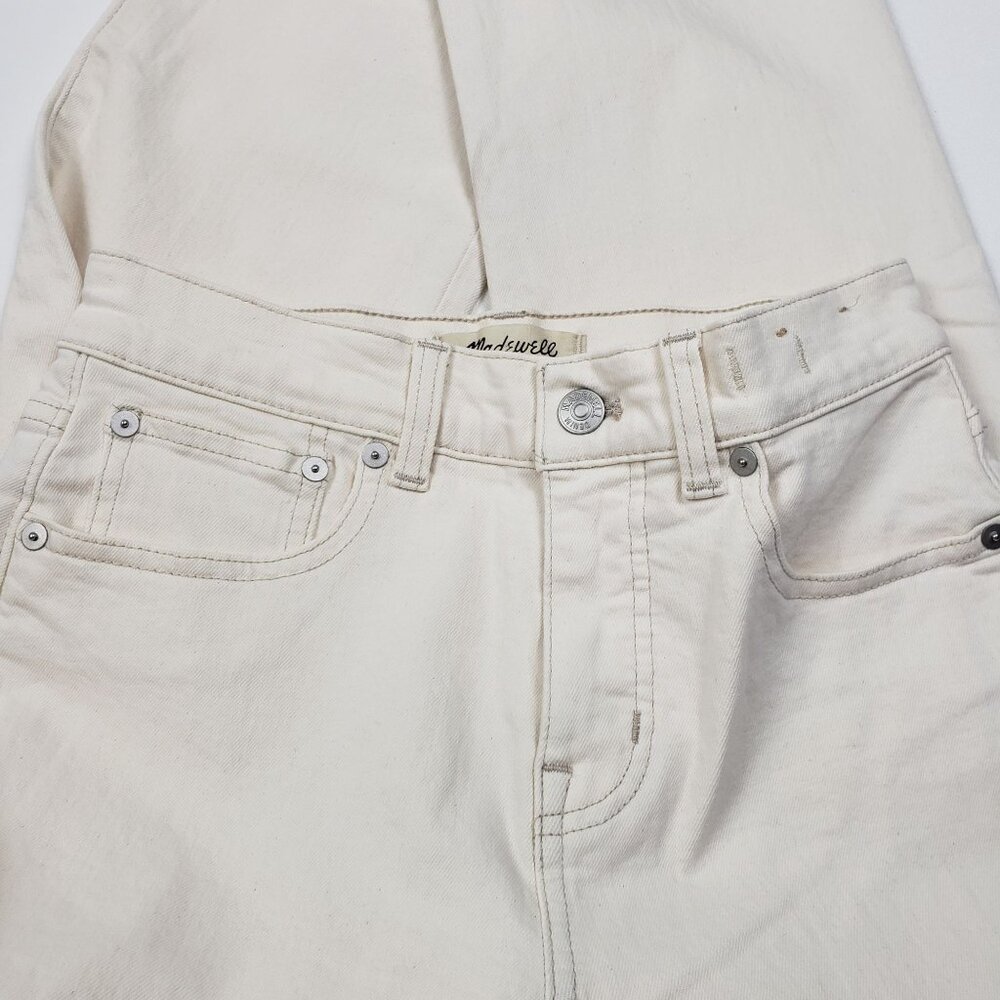 Madewell The Petite 90's Straight Jean Women's Sz 25P Ivory Vintage Canvas Denim - Picture 13 of 16